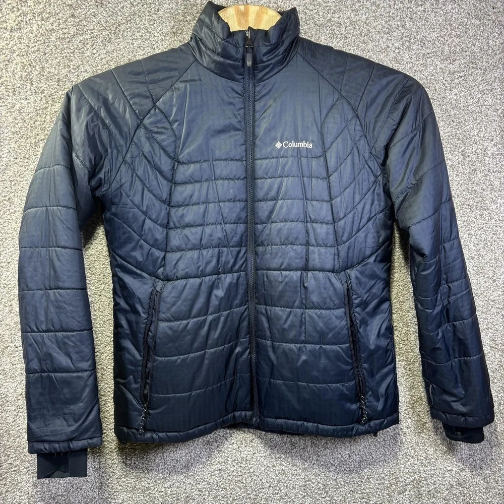 Columbia Omni-Heat‎ Interchange Jacket Mens Large Blue Insulated Full Zip Warm
